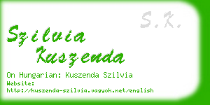 szilvia kuszenda business card